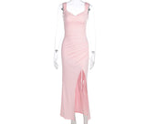 Elegant Sleeveless Backless Slit Dress
