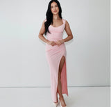 Elegant Sleeveless Backless Slit Dress