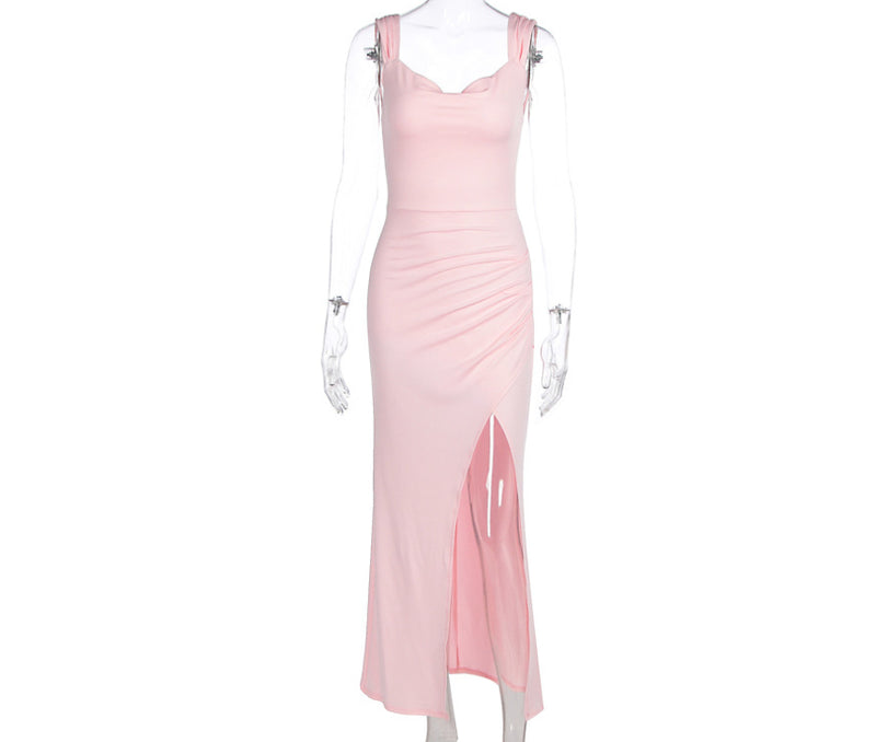Elegant Sleeveless Backless Slit Dress
