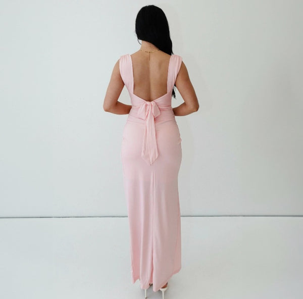 Elegant Sleeveless Backless Slit Dress