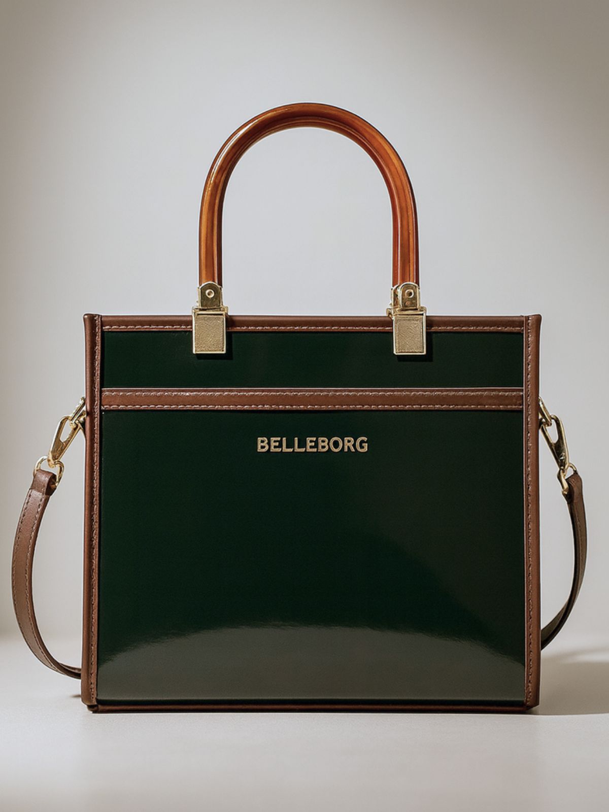 Gold Square Bag with Glitter
