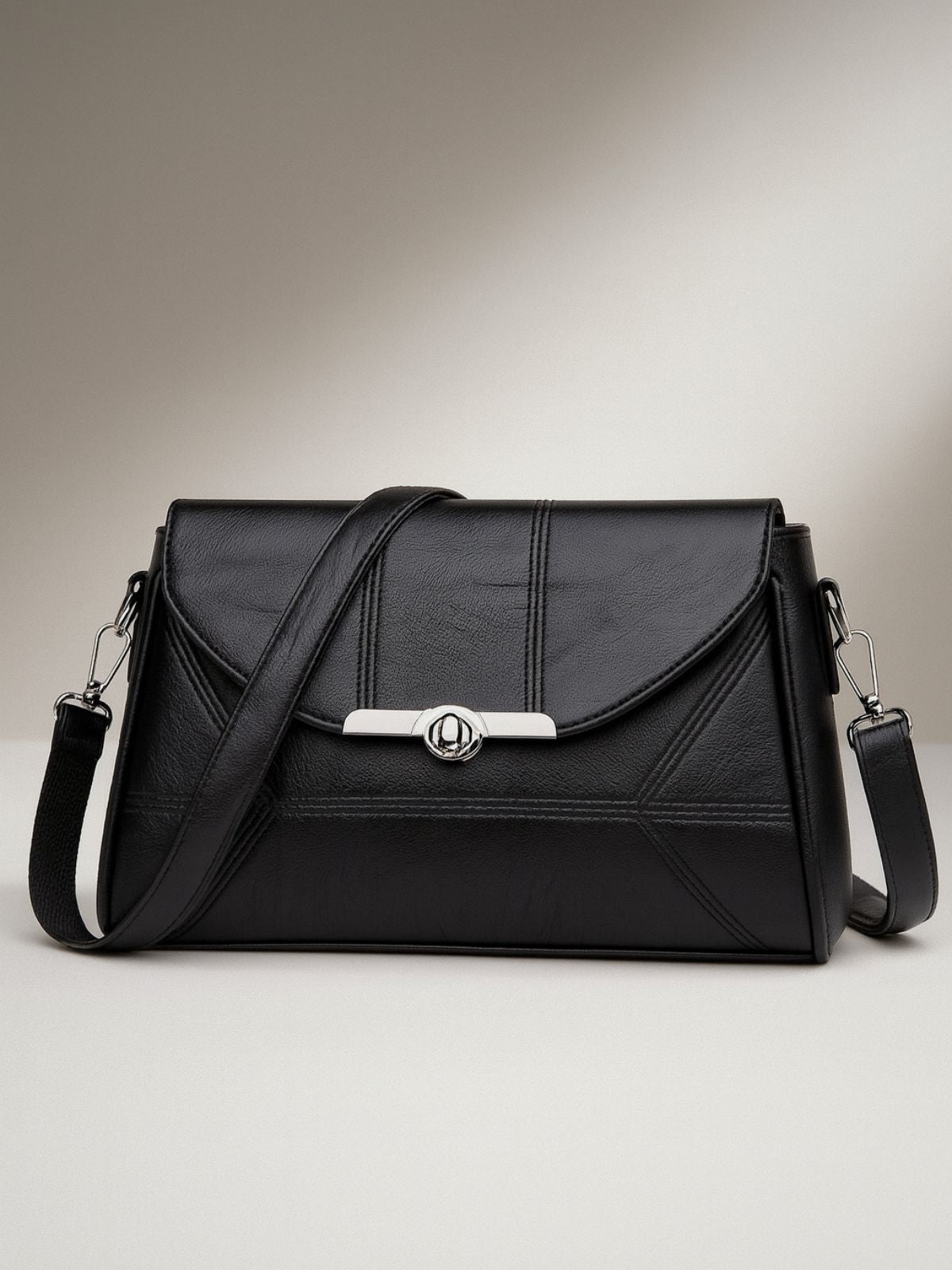 Structured Textured Shoulder Bag