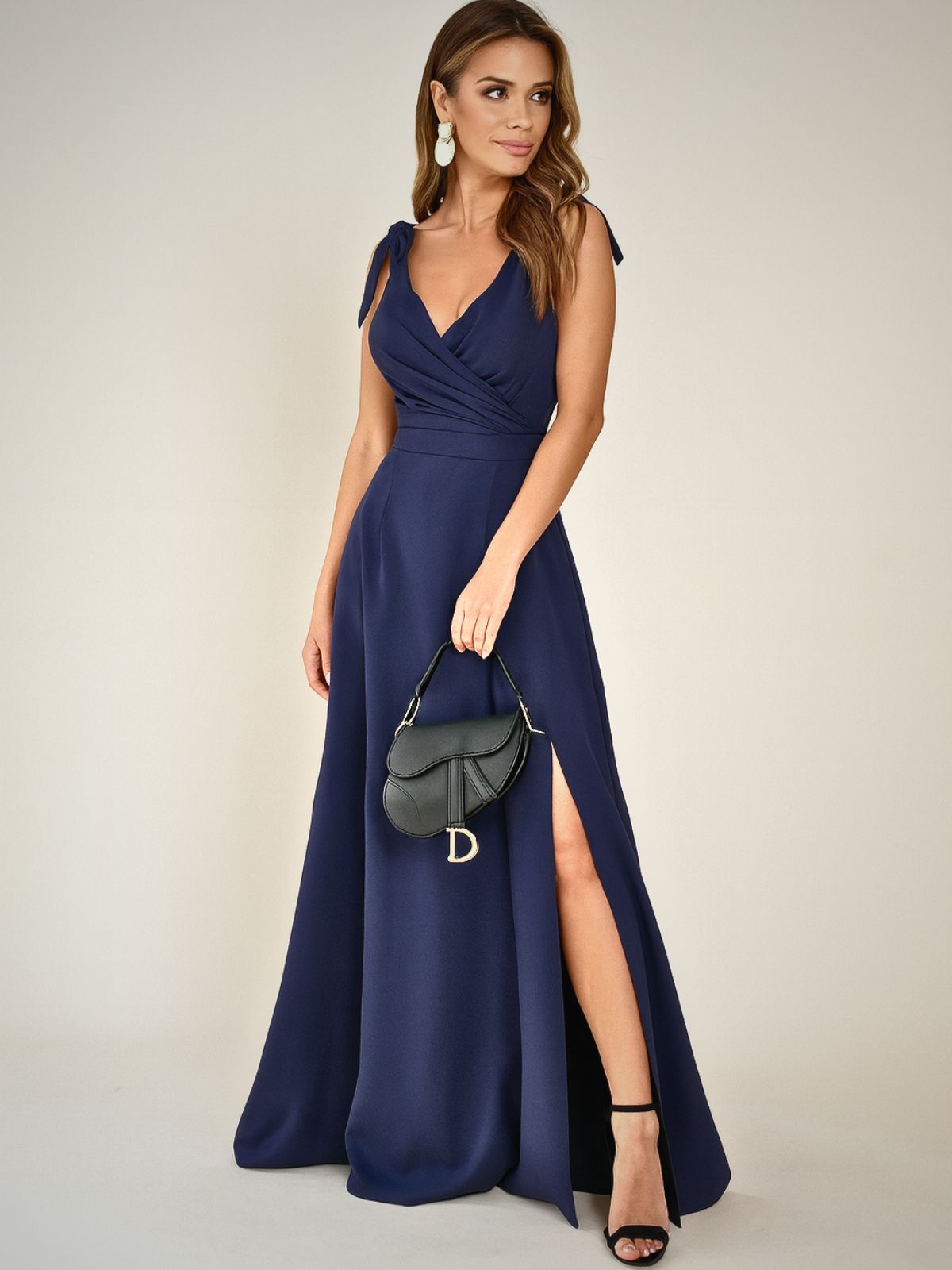 Sexy V-Neck Evening Dress with Side Slit