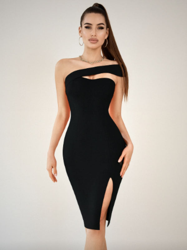 One-Shoulder Knee-Length Dress