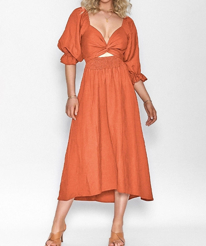 Elegant Two-Piece V-Neck Dress
