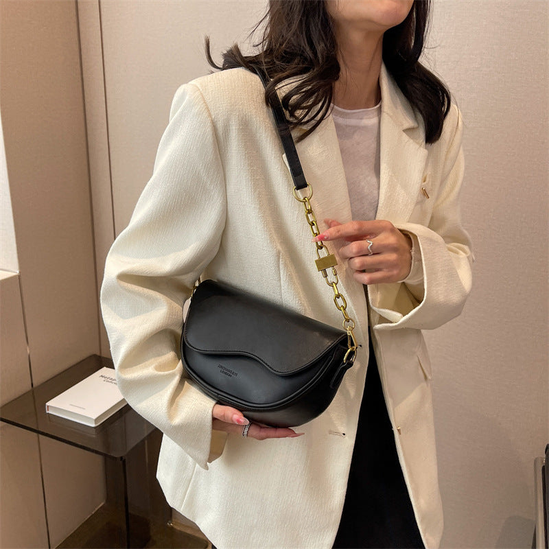 PU Shoulder Bag with Wide Strap