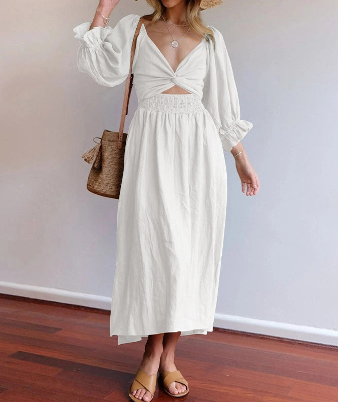 Elegant Two-Piece V-Neck Dress