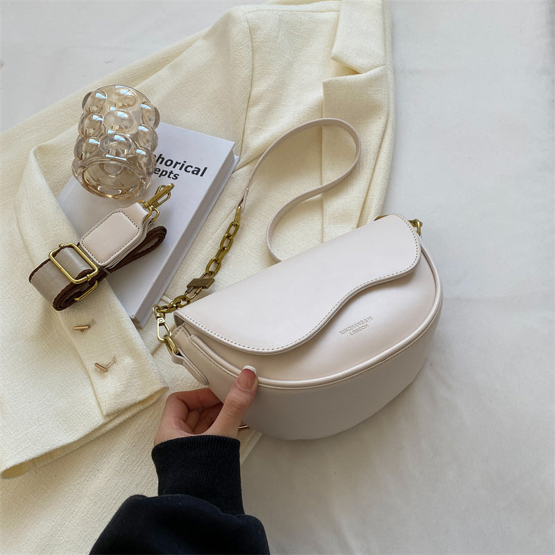 PU Shoulder Bag with Wide Strap