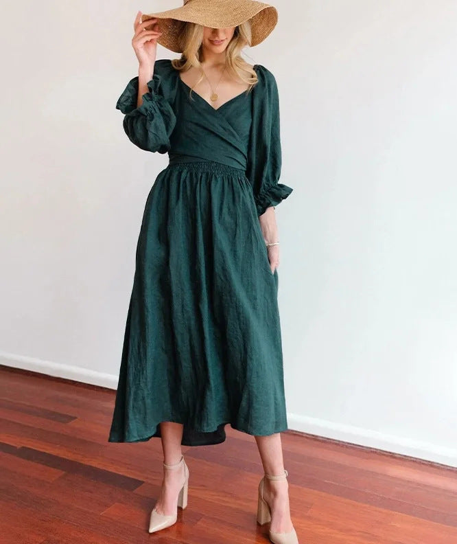 Elegant Two-Piece V-Neck Dress