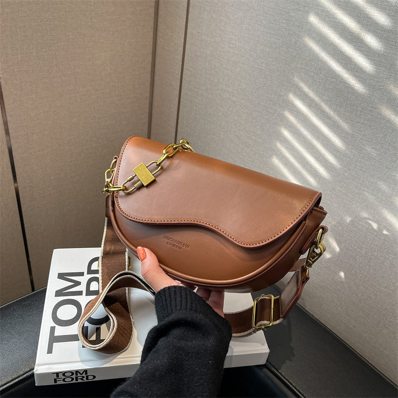 PU Shoulder Bag with Wide Strap