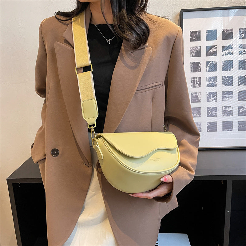 PU Shoulder Bag with Wide Strap
