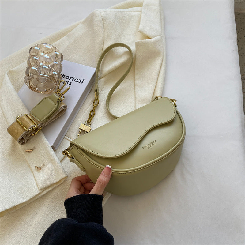 PU Shoulder Bag with Wide Strap