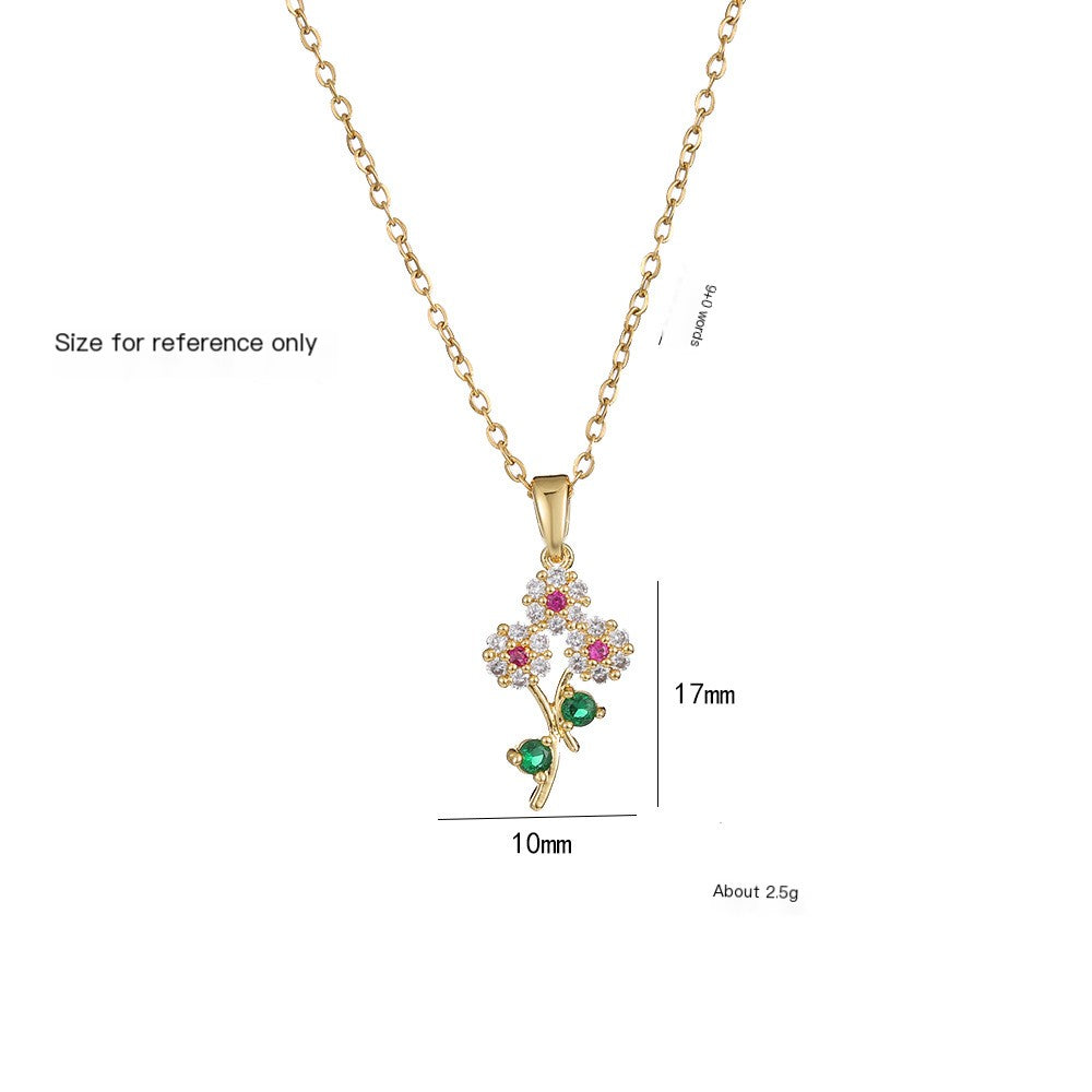 Zirconia Floral Necklace